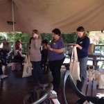 Handing out goody bags at the JoziMeetUp