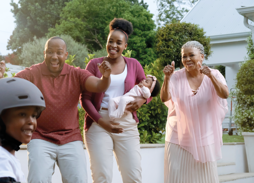 African family with parents boy, baby and grandma