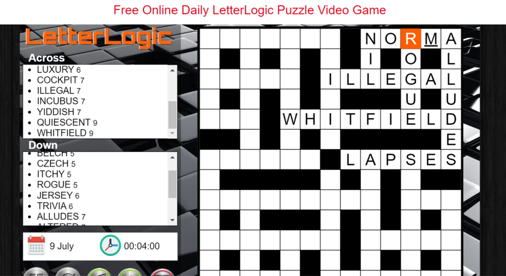 word logic crossword fun free online game