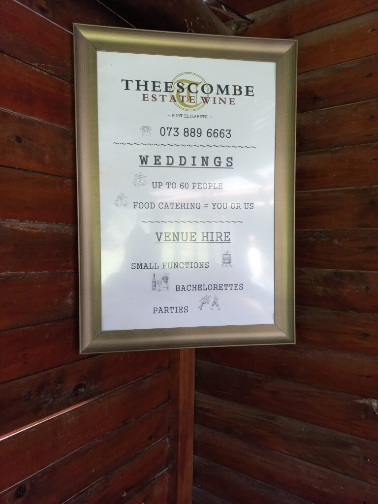 Theescombe Estate Wine Farm in Port Elizabeth / Gqeberha events