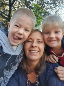 Marlize Marais with her two children