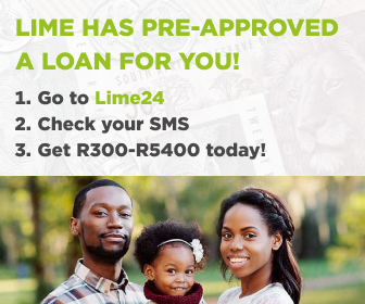 Lime has pre-approved a loan for you! 1. Go to Lime24 2. Check your smss 3. Get R300-R5400 today! Best personal loans in South Africa