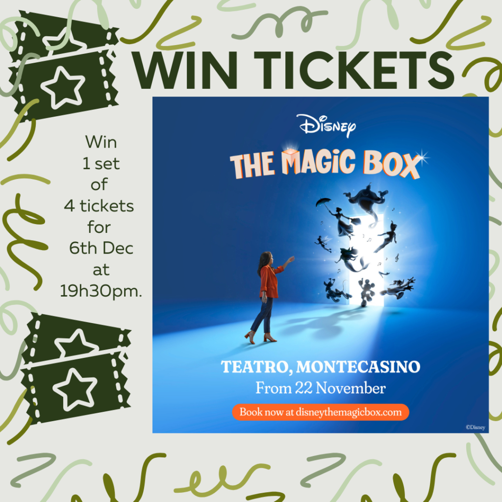 Win 1 set of four tickets for 6 December at 19h30 for Disney's The Magic Box. 