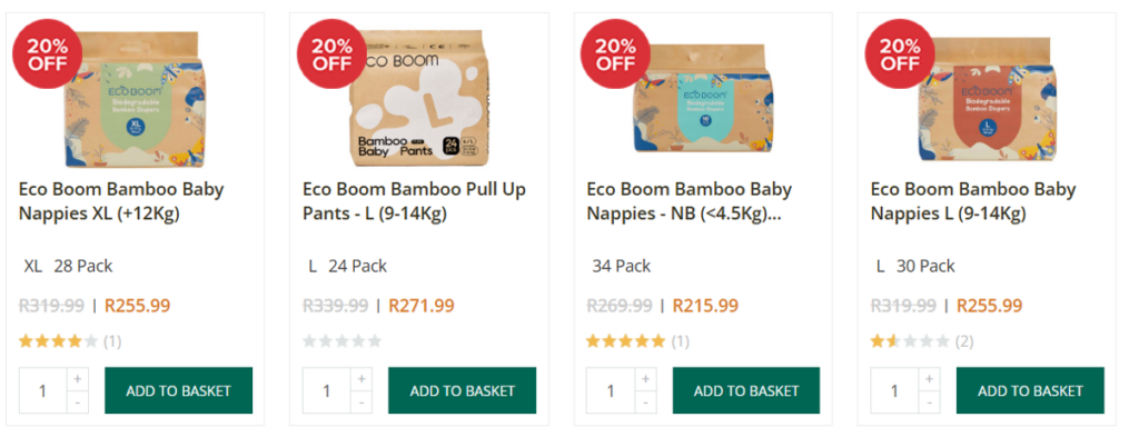 bamboo nappies from faithful to nature on special