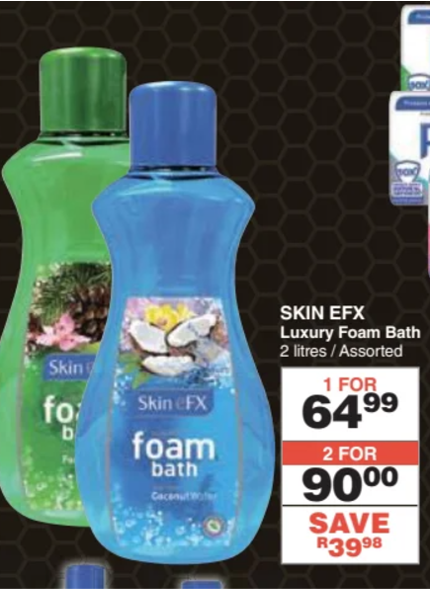 Foam bath at Dischem: two for R90