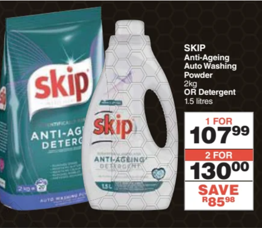 Dischem: Skip laundry liquid and washing powder: 2 for R130