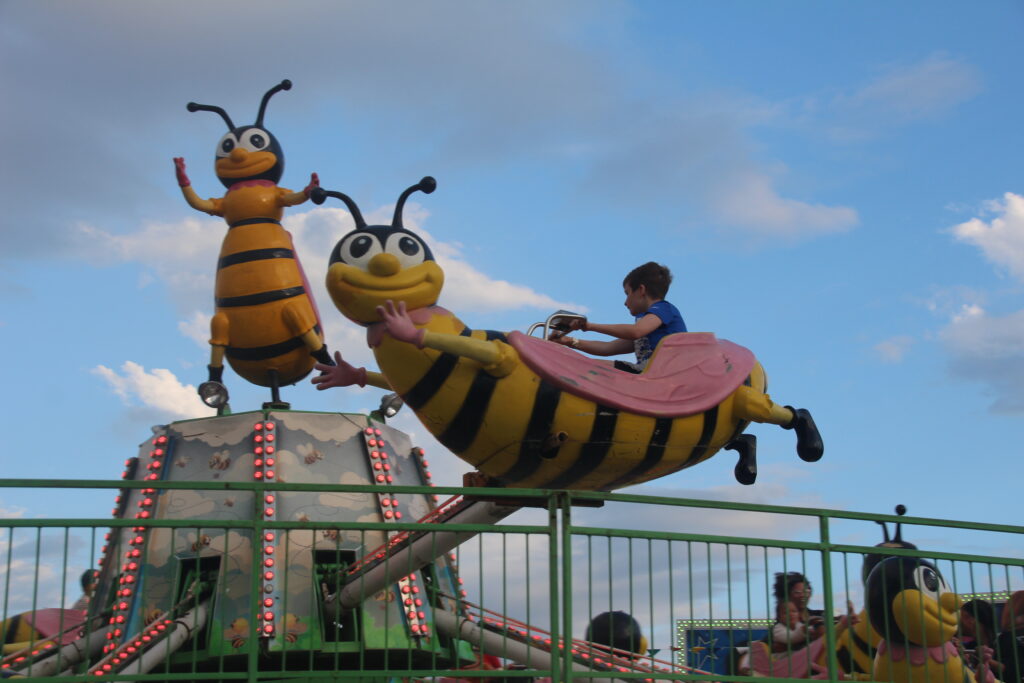 Bumble Bee ride at Playland King's Beach PE GQ has a lever to make it go up and down. 