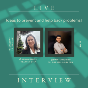 Interview with Dr Darren Subrayan, Chiropractor, all about back pain