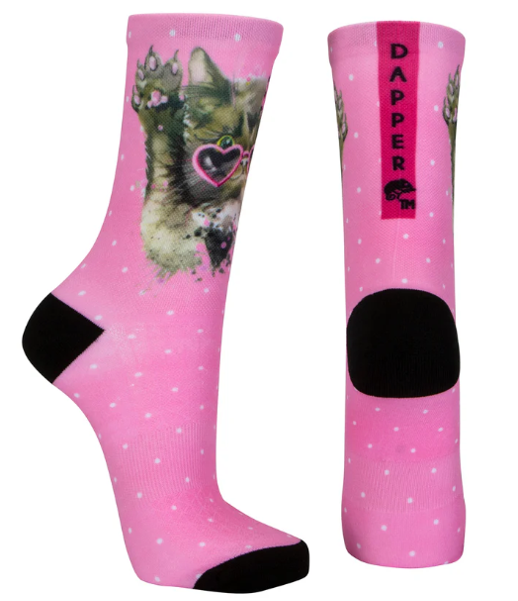 pink glamour cat socks