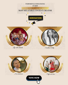 Most Relatable Content Creator: Purposefully Influencing Awards. Nominations: Life with Bonita @life_with_bonita
Sandhira Chetty @sandhira
I am Dodolicious @i_am_dodolicious
Coffee and Chaos @coffee_and_chaos1