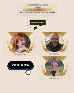 Most Creative Content Creator: Purposefully Influencing Awards. Nominations: By Megan Toni @by_megantoni
Clement Dladla @clementdladla1 (TikTok)
My Creative Cubs @my_creative_cubs_