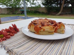 pizza sliced, made in the air fryer