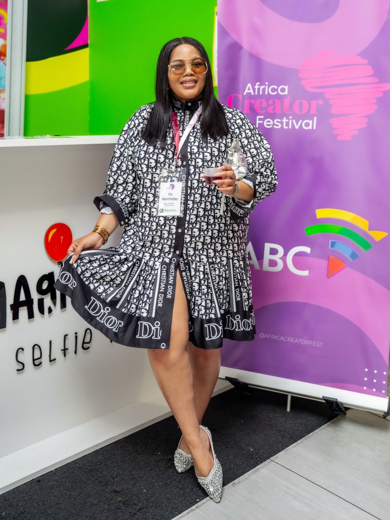 Viv Nomhlobo in her Dior dress