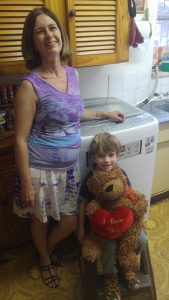 A smart washing machine uses water efficiently. 