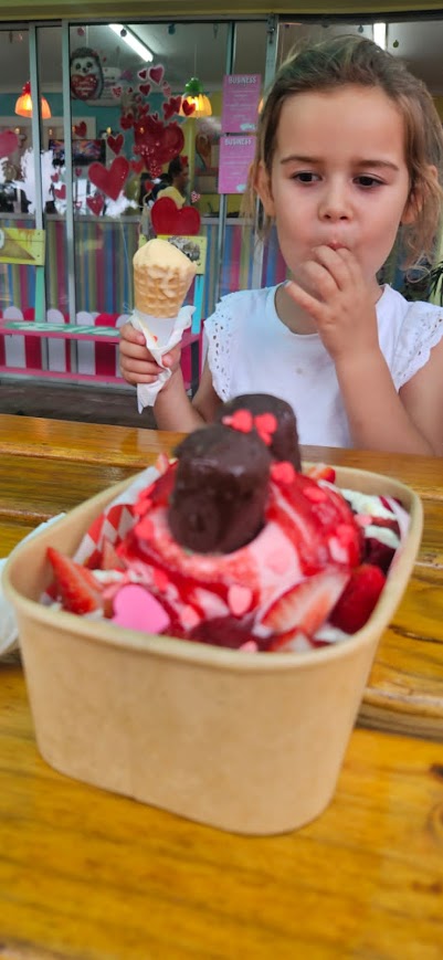 ice cream in a cone and in bowl st lucia