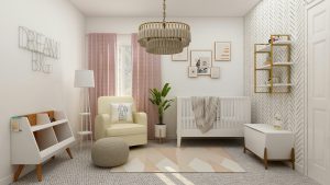 Nursery in shades of pink and beige